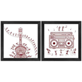 Ethnic Design Music Printed Set of 2 Poster Frames